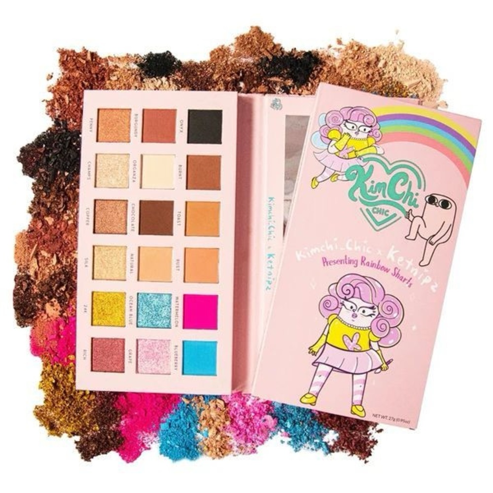 NIP Kimchi Chic Ketnipz Rainbow Sharts Mini Me Eyeshadow Pressed Pigment Palette